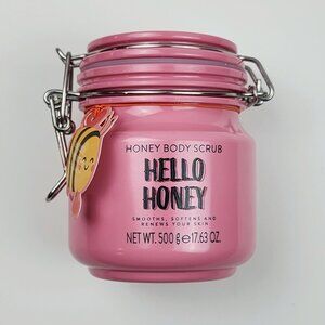 Hello Honey Body Scrub 500g Jar  Smooths Softens & Renews Skin  Designed In Engl